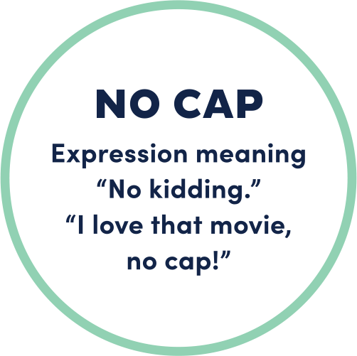 No Cap; expression meaning no kidding