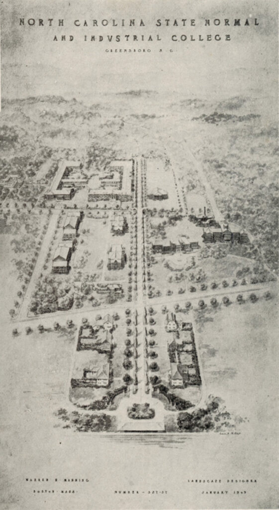 Bird's eye view of envisioned College Avenue (1909).