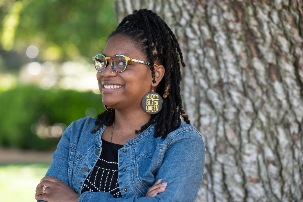 Shameeka Wilson poses on the Stanford campus